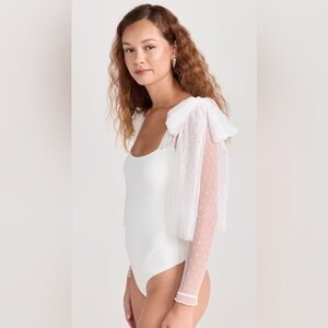 NWT Intimately Free People Tongue Tied Body Suit Sz L Ivory Neutral Boho Chic